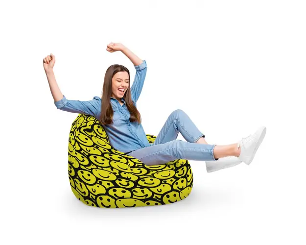 Fotoliu Puf Bean Bag tip Para XL Smiley Galben