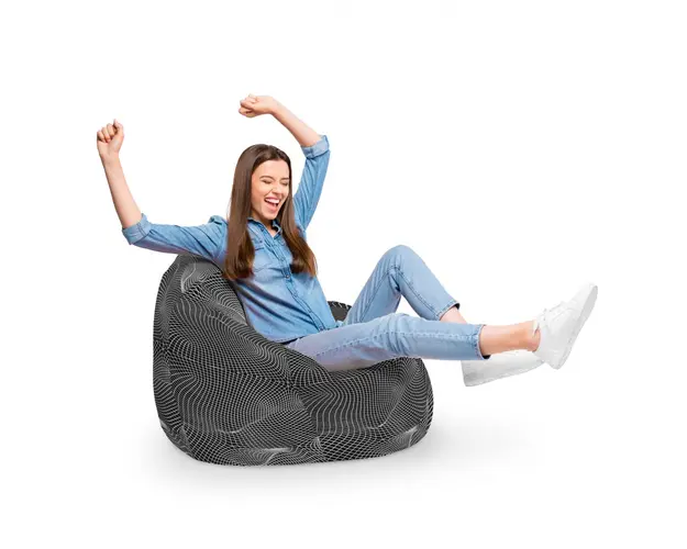 Fotoliu Puf Bean Bag tip Para XL Topografic Negru