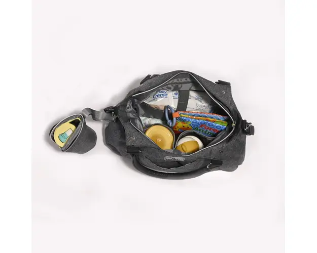 Geanta accesorii bebelusi Kristin compartimentata Grey