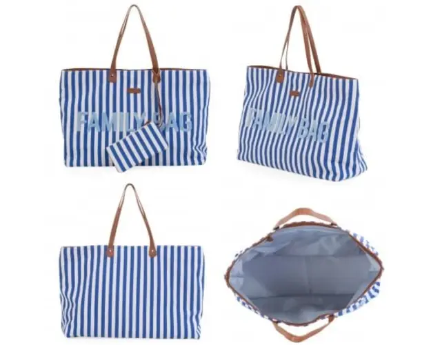Geanta Childhome Family Bag albastru alb