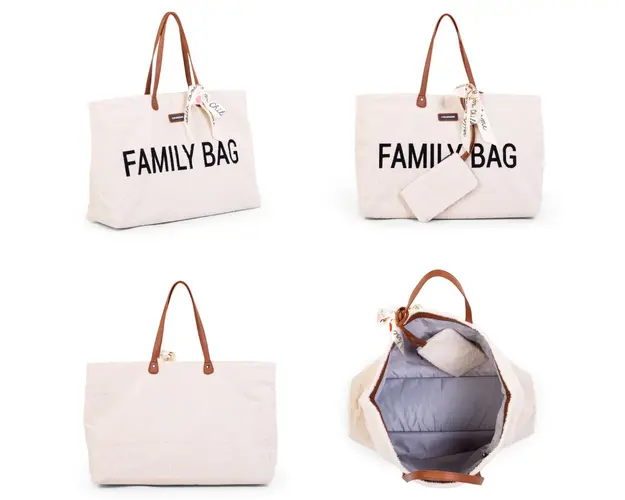 Geanta Childhome Family Bag Teddy alb