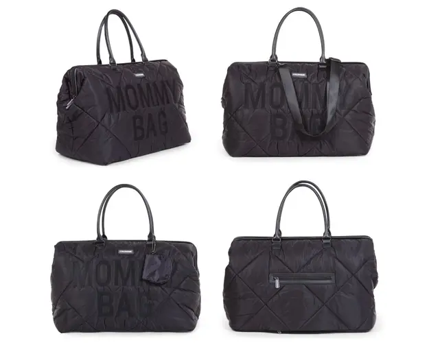 Geanta de infasat matlasata Mommy Bag negru Childhome