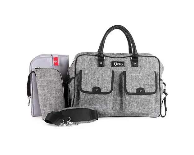 Geanta mamici Qplay Sylvie gri