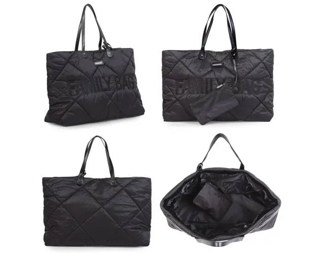 Geanta matlasata Childhome Family Bag negru