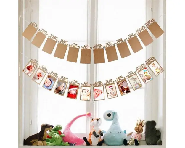 Ghirlanda pentru fotografii primele 12 luni Natur