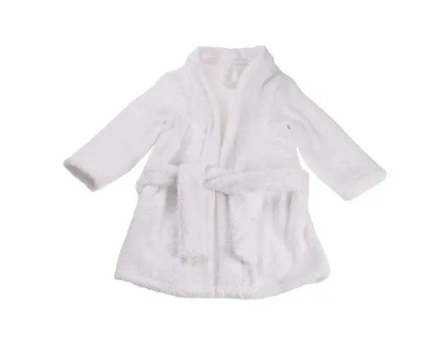 Halat de baie frotir bumbac 100 alb copii 3-4 ani