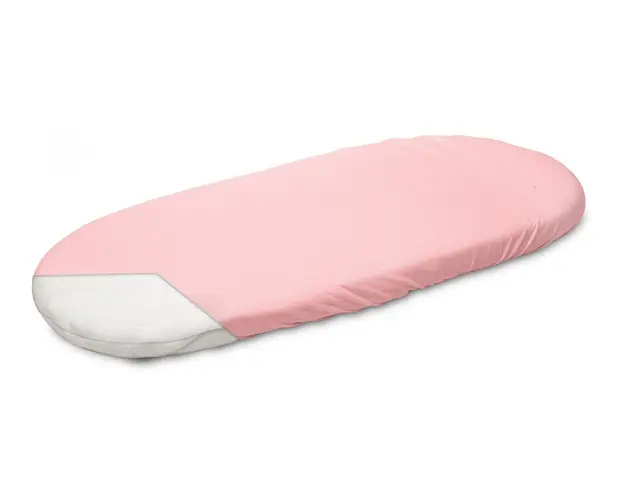 Husa de bumbac cu elastic pentru salteaua de landou roz