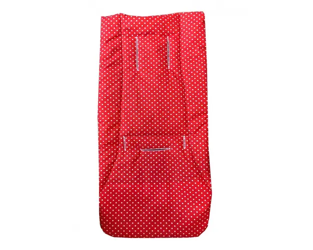 Husa de bumbac pentru carucior buline albe pe rosu