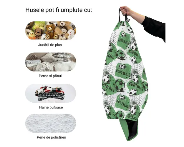 Husa fotoliu Puf Bean Bag tip Para L fara umplutura fotbal