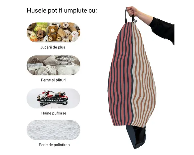 Husa fotoliu Puf Bean Bag tip Para L fara umplutura leme