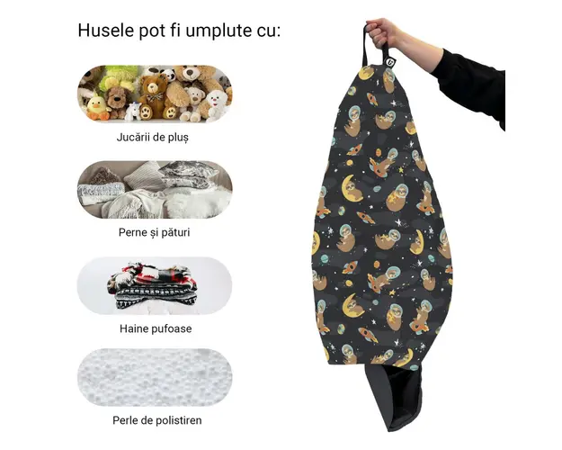 Husa fotoliu Puf Bean Bag tip Para L fara umplutura lenesi in spatiu