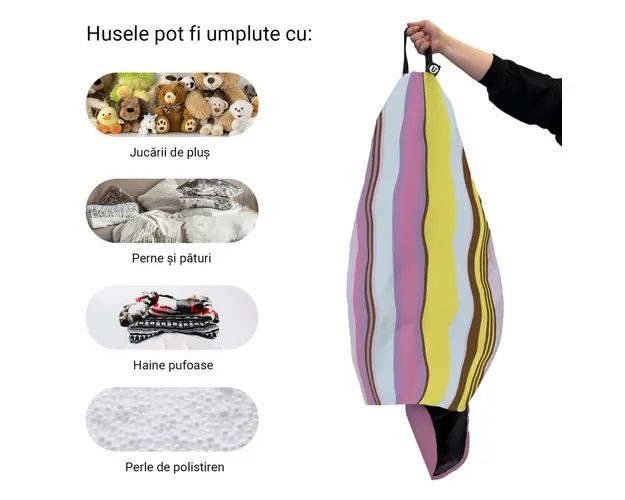 Husa fotoliu Puf Bean Bag tip Para L fara umplutura marinha fruits