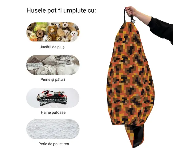 Husa fotoliu Puf Bean Bag tip Para L fara umplutura minecraft magma