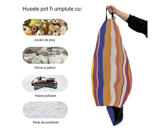 Husa fotoliu Puf Bean Bag tip Para L fara umplutura pipa orange