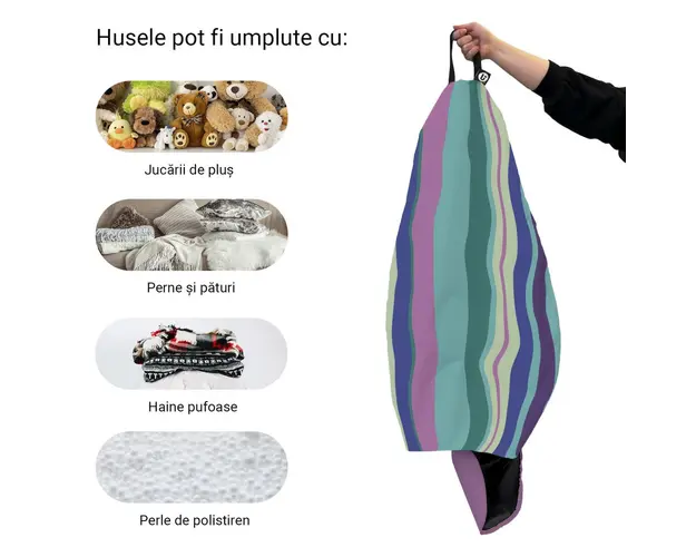 Husa fotoliu Puf Bean Bag tip Para L fara umplutura pipa periglacial