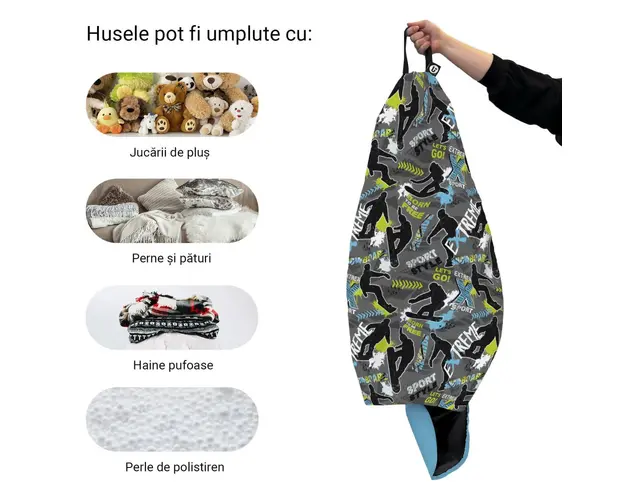 Husa fotoliu Puf Bean Bag tip Para L fara umplutura x-sport