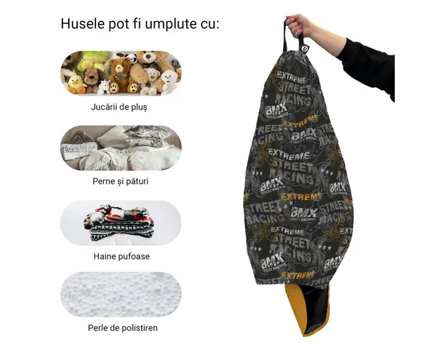 Husa fotoliu Puf Bean Bag tip Para XL fara umplutura Bmx