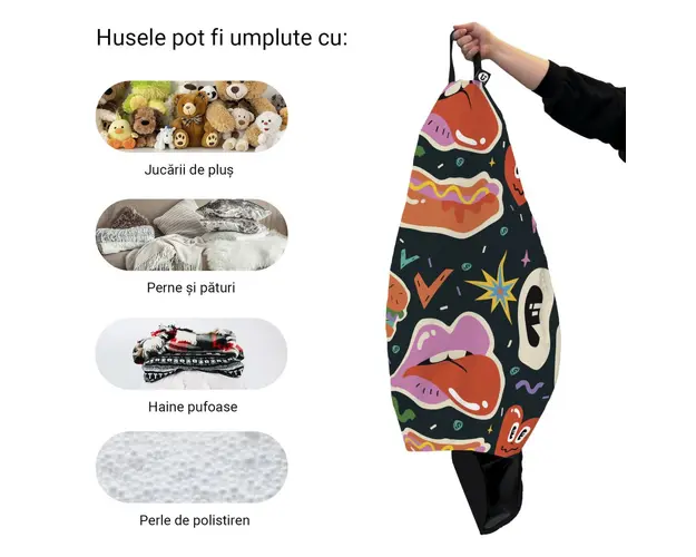 Husa fotoliu Puf Bean Bag tip Para XL fara umplutura colaj