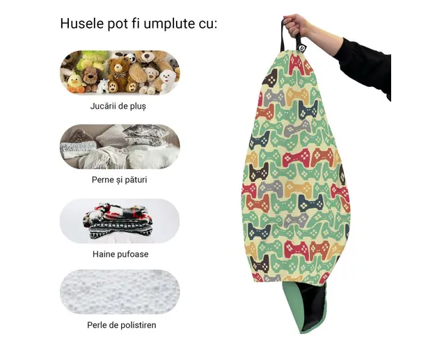 Husa fotoliu Puf Bean Bag tip Para XL fara umplutura controllers
