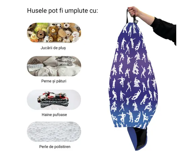 Husa fotoliu Puf Bean Bag tip Para XL fara umplutura fortnite