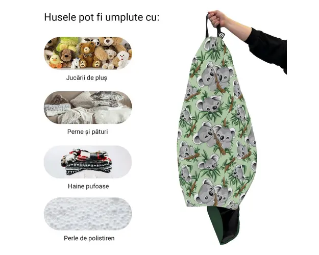 Husa fotoliu Puf Bean Bag tip Para XL fara umplutura koala