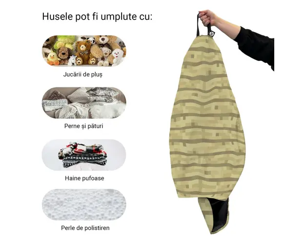 Husa fotoliu Puf Bean Bag tip Para XL fara umplutura minecraft cutie