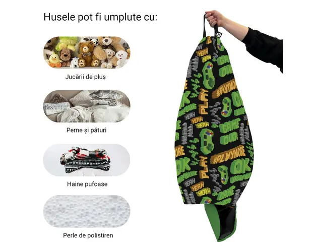 Husa fotoliu Puf Bean Bag tip Para XL fara umplutura play more retro