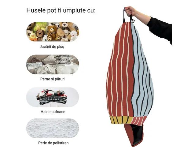Husa fotoliu Puf Bean Bag tip Para XL fara umplutura rodas