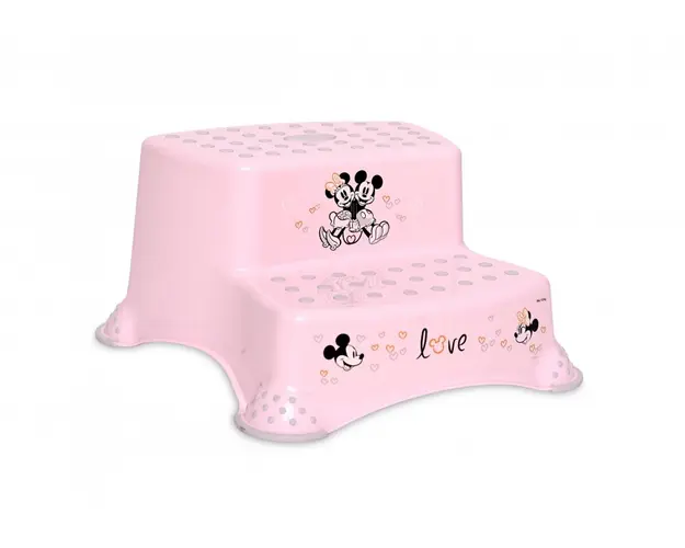 Inaltator dublu pentru baie antiderapant Disney Girl Love Light Pink