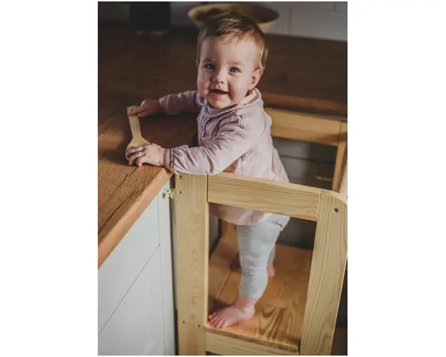 Inaltator multifunctional ajutor de bucatarie MeowBaby lemn natural