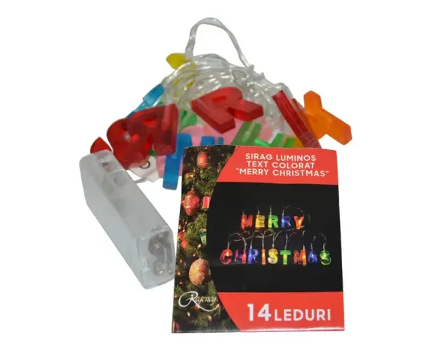 Instalatie de Craciun 14 led-uri model Merry Christmas 30 cm