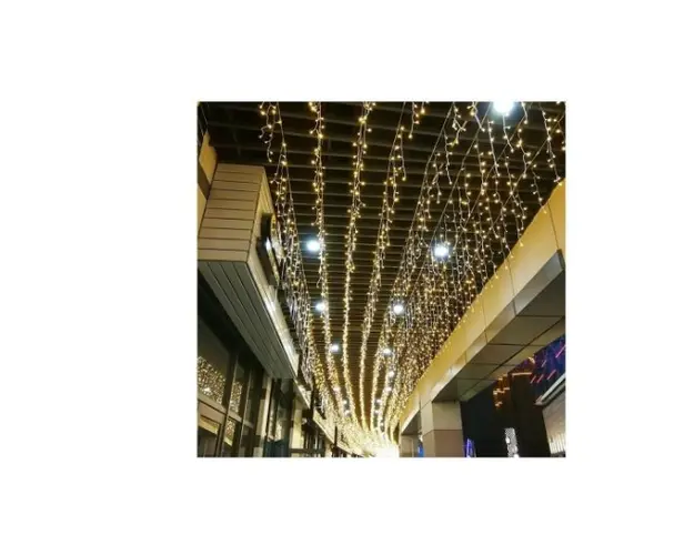 Instalatie de Craciun perdea franjurata interconectabila alb rece 3 m x 3 m 320 leduri