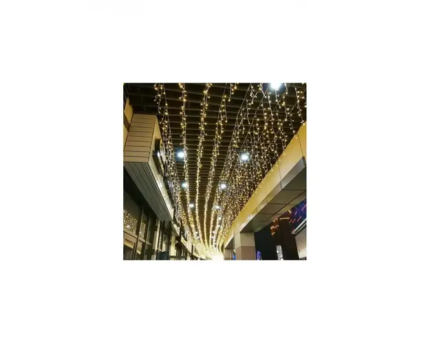 Instalatie de Craciun perdea franjurata interconectabila albastru 5 m x 1 m 240 leduri 6029B