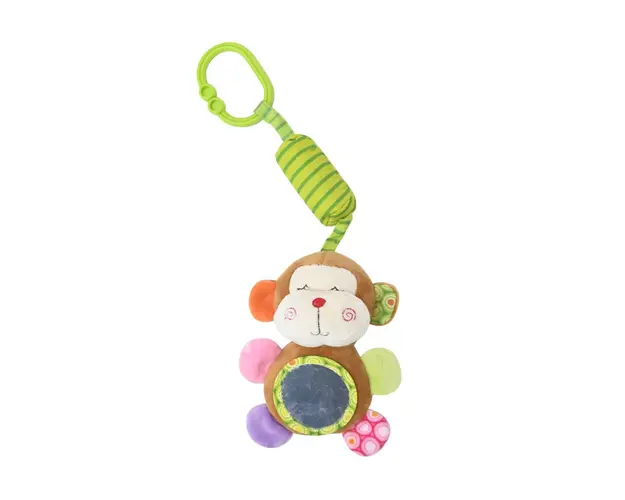 Jucarie de plus 13 cm clopotel si oglinda 0 luni+ maimutica