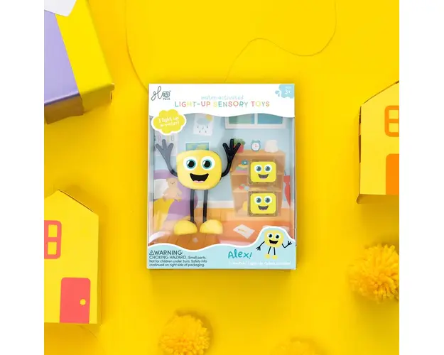 Jucarie senzoriala luminoasa de baie Alex Glo Pal galben