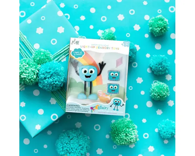 Jucarie senzoriala luminoasa de baie Blair Glo Pal albastru