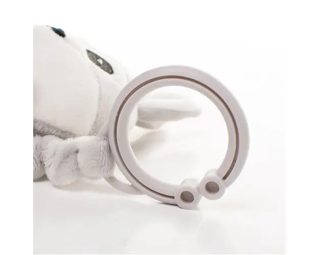 Jucarie zornaitoare plusata pentru carucior 4Baby Pram Toy iepurasi gri