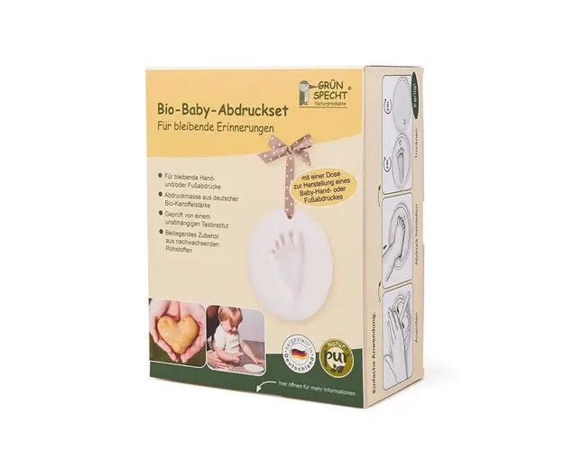 Kit mulaj organic pentru amprenta mana sau picior bebelusi Grunspecht 678-00
