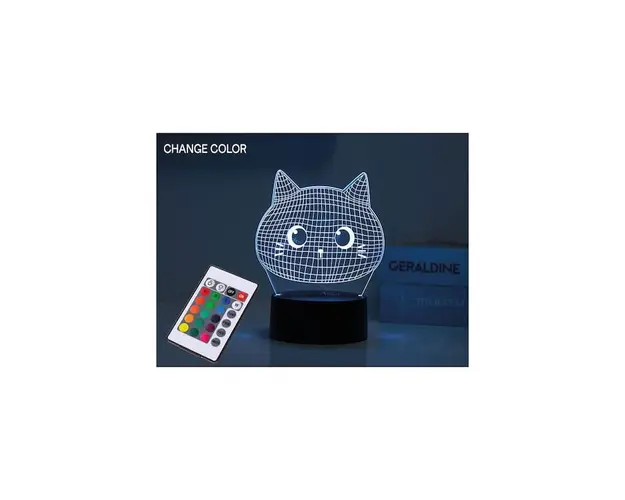 Lampa 3D iTotal iluminare cu led si telecomanda pisica