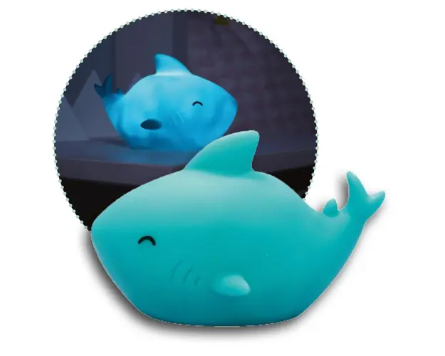 Lampa de veghe cu LED cu oprire cronometrata forma rechin albastra Lumilu Sea Life Shark Reer