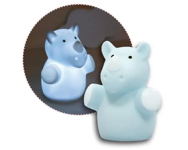 Lampa de veghe cu LED forma rinocer albastra Lumilu Mini Zoo Rhino Reer