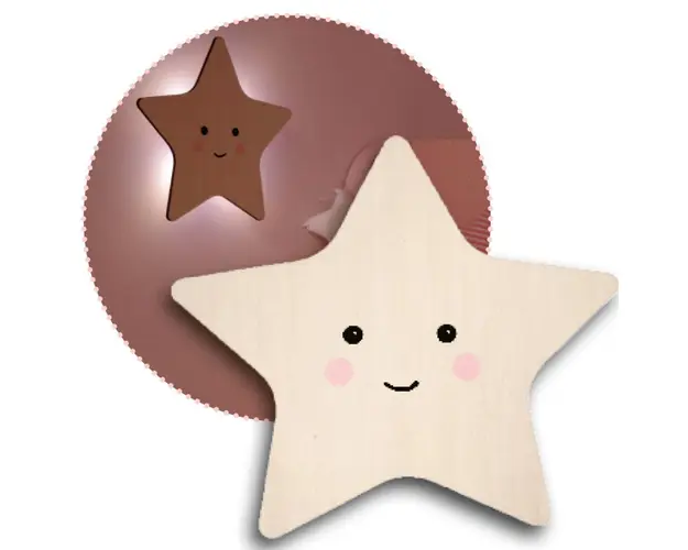 Lampa de veghe de perete cu led lumina reglabila si oprire cronometrata forma stea Lumilu Silhouette Star Reer