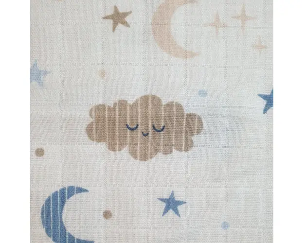 Set 4 lavete din muselina 40x40 cm norisori blue