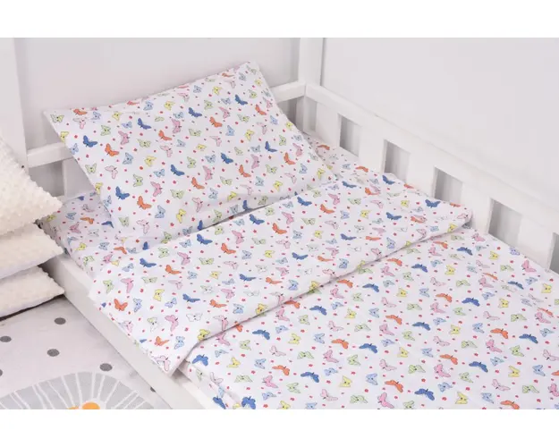 Lenjerie 3 piese pat 90x200 cm model fluturasi