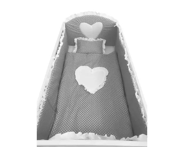 Lenjerie de pat 120x60 cm Te iubesc puisor gri