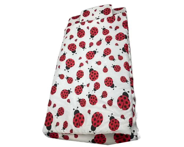 Lenjerie de pat 3 piese cu cearceaf plapumioara si pernuta slim 140x70 cm Croitoria Noastra buburuze