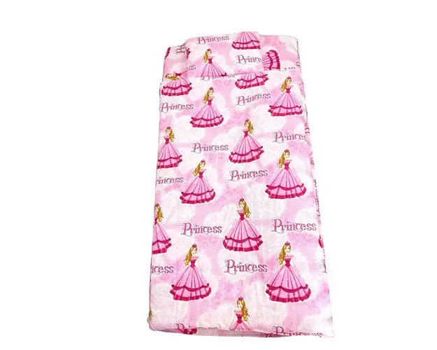 Lenjerie de pat 3 piese cu cearceaf plapumioara si pernuta slim 140x70 cm Croitoria Noastra printese la bal roz