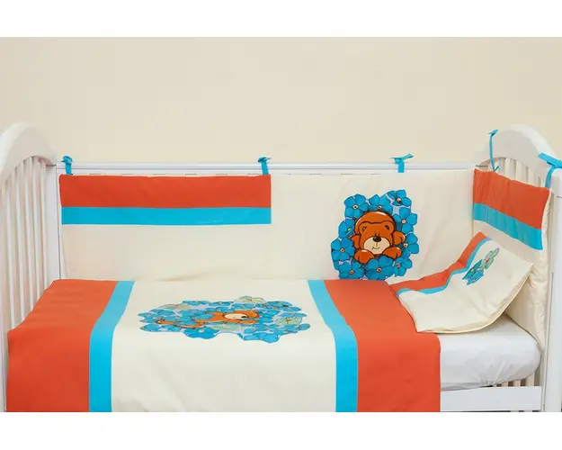 Lenjerie de pat copii KidsDecor Ursulet in flori 120 x 60 cm