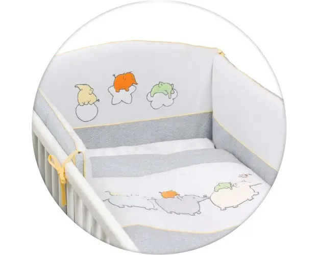 Lenjerie de pat Ceba Baby cu 3 piese Elefantei