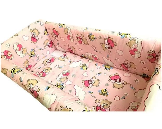 Lenjerie de pat Maxi Ursi cu albine pe roz 140x70 cm